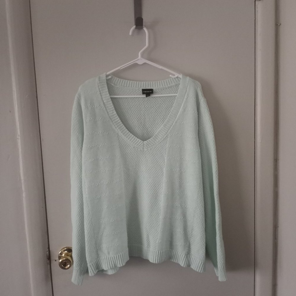Torrid Mint V Neck Sweater